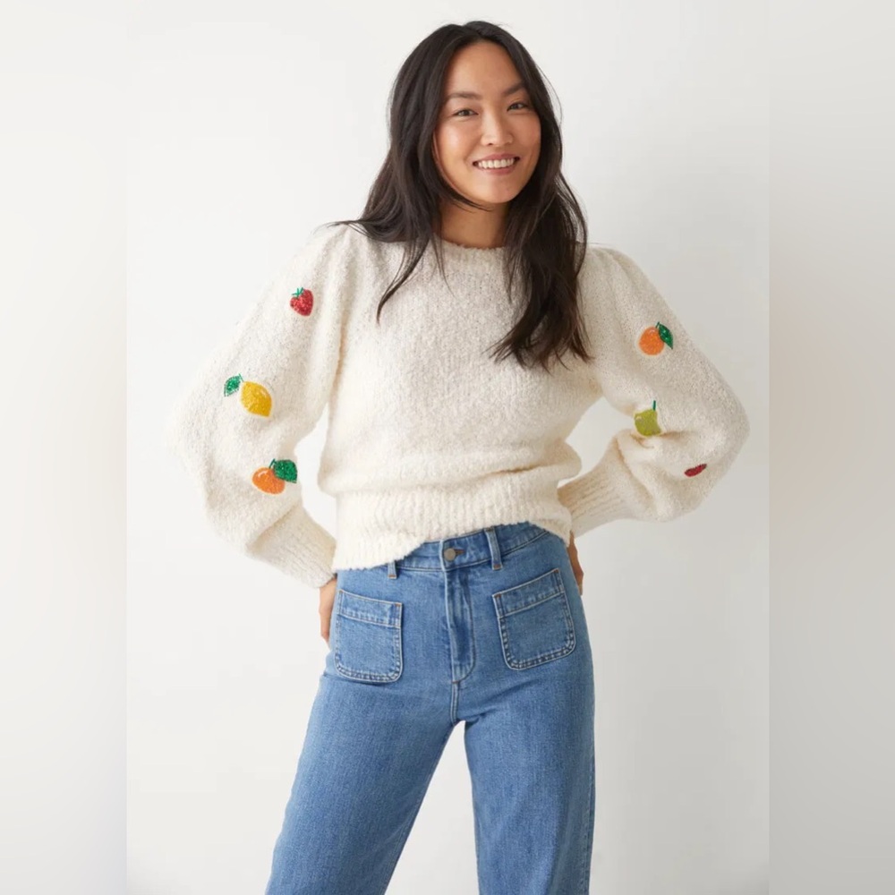&Other Stories Sequin Patch Knit Sweater